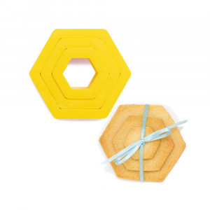 Hexagon Cutters Plastic, R 1.5 - 3.5 x H 2.2 cm, Set of 3 pcs - Img 3