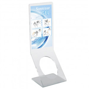 Hol Holder for Hygienising Bottle Ø 7.5 cm, Transparent Plexiglas, 8 x 8 x H23 cm - Img 1