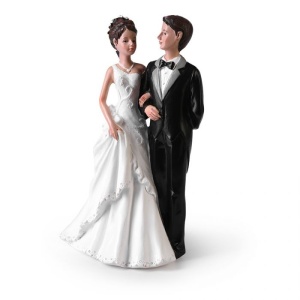 Inedible figurine Bride and Groom Happy Couple H 17.5 cm - Img 2