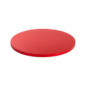 Kerek szatén piros torta tányér, Ø 36 x H 1,2 cm