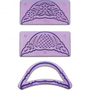 Lace 10 x 5 cm - Cutter with 2 Plastic Markers, Set of 3 pcs - Img 1