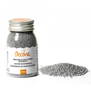Metallic Silver Metallic Sugar Pearls Ø 1.5mm, 100 gr - Img 1