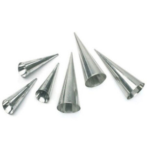 Moulds Stainless Steel Baking Cones Cones R4x12cm, Set 8 pcs - Img 1