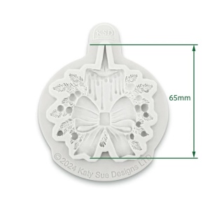 Mulaj Silicon Craciun - Lumanare cu Fundita, Ø 6.5 cm - Img 2