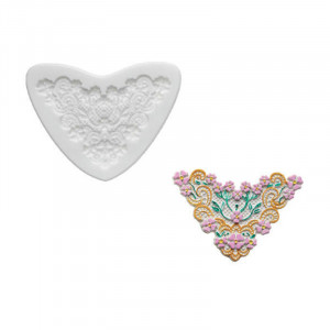 Mulaj Silicon Dantela cu Flori, 7.2 x 6 cm (SLK335)