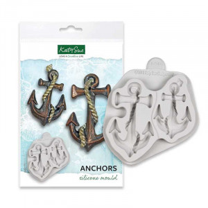 Nautical Decor Silicone Moulding - Anchors, 2 Pieces Ø 7 and 8.5 cm - Img 1