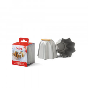 Pandoro Baking Tin 70 gr, Ø 7.5 x H 6 cm, Anodised Aluminium, Set of 3 pcs - Img 1