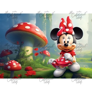 Pasta Zahar imprimata Minnie Mouse Model 1, A4 - Cofetarul Istet
