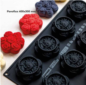 Pavoflex mould 30x40 Bouquet of Roses Cedric Grolet, 12 cavities, Ø 8 x H 3.5 cm, 100 ml - Img 1