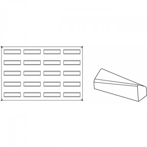 Pavoflex mould 60x40cm Soft 12x3.2xh3.8cm, 20 cavities, 115 ml - Img 2