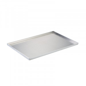 Perforated Aluminium Tray - 4 Edges, 60 x 40 x H 2 cm, Hammered - Img 1