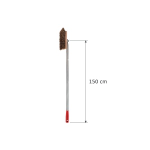 Perie Vatra Cuptor, 22.5 cm cu Fire Naturale, Maner Otel Inox 150 cm Rosu
