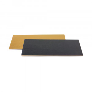 Platou Tort Dreptungh. 2 Fete, Negru/Auriu, 30x20xH0.3 cm