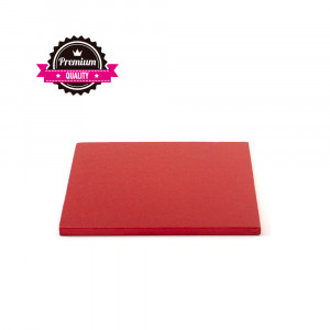 Platou Tort Patrat Rosu, 15 x 15 x H 1.2 cm
