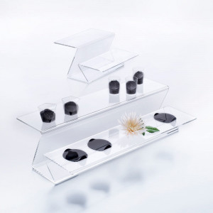 Plexi szekrénytartó átlátszó Összecsukható 65 x 34 x H 18 cm - Img 2