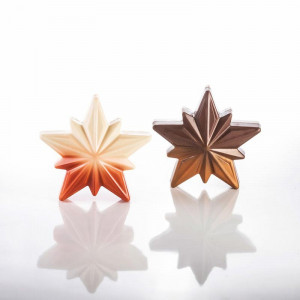Polaris Christmas Star 3D 17.2 x 16. 4 x H 7.5 cm, Plastic Mat Mat Set 2 Subjects Chocolate - Img 2