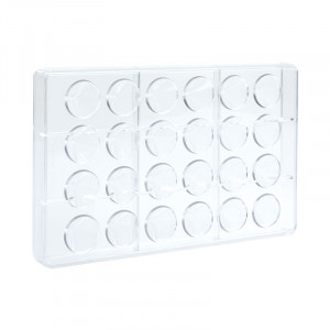 Polikarbonát forma 24 csokoládé praliné modell Oblio Ø 3.2 x H 2.3 cm, 8 gr, 8 gr - Img 2