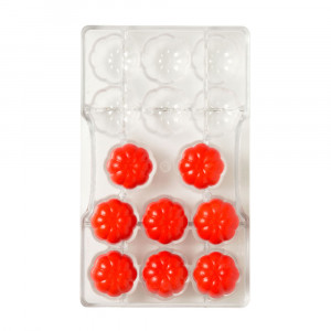Polycarbonate chocolate mould Arianna Ø 3.3 x H 1.5 cm, 14 Cavities, 20x12xH2cm - Img 1