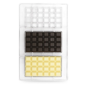 Polycarbonate Chocolate Mould, Classic Classic Tablets 12.7x7.2cm, 3 Cavities, 20x12xH2cm