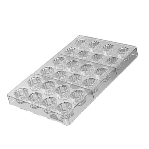 Polycarbonate mould 24 Praline Praline Canes, Ø 2.5 x H 2.2 cm, 17.5 x 27.5 cm (CH051), 8 ml - Img 3