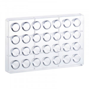 Polycarbonate mould 28 Praline Rocket 9 gr, Ø 2.3 x H 2.9 cm, 27.5x17.5 cm, 9 gr - Img 2