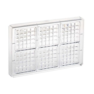 Polycarbonate mould 6 Snack Snacks Chocolate Square, 27.5x17.5 cm - Img 3