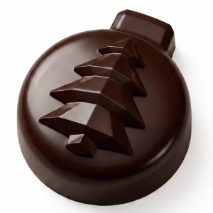 Polycarbonate mould for 20 Christmas bauble pralines, 3.3 x 4 x H 1.5 cm, 27.5 x 17.5 cm, 12 g - Img 3