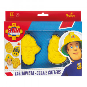 Pompierul Sam - Decupatoare + Marcatoare Plastic, Ø 8 si 9 cm, Set 4 Buc - Img 1