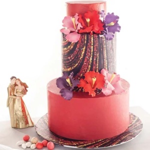 Printed Sugar Paste, Wedding Glitter Pattern, 60x41 cm, Set of 4 pcs - Img 2