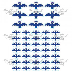Printed wafer Halloween Model 4, Lilac 44 Decorations Ø 4 - 6 cm, A4 - Confectioner Istet