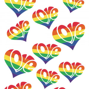Pungi S cu Baza, Celofan cu Model Love, 12.5 x 3 x H 24 cm, Set 20 Buc - Img 2