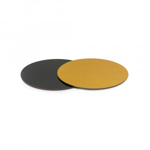 Round Cake Plate 2 Girls, Black/Gold, Ø 24 x H 0.3 cm - Img 1