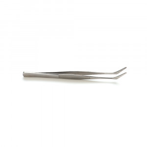 Rozsdamentes rozsdamentes acél csipesz, ívelt hegyű, konyhai / cukrászati dekoráció, L 11,5 cm - Img 2