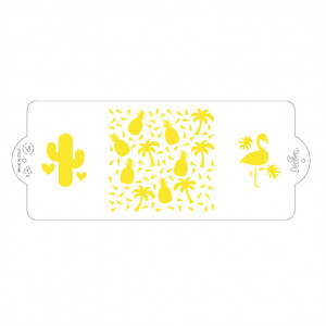 Sablon műanyag oldalsó dekoráció, 25 x 10 cm, egzotikus, 25 x 10 cm