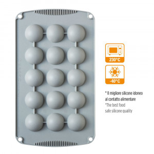 Semi-spherical silicon mould Ø 4 x H 2 cm, 15 cavities - Img 2