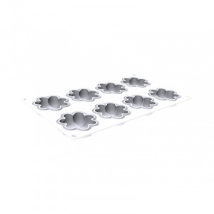 Set Tarte Blossom Ø 7 x H 2 cm, 8 Rame Microforate + Forma Silicon 8 cavitati - Img 4