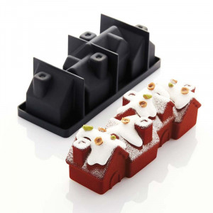 Silicon Cake Tin 3D Chalet 25 x 8.3 x H 9 cm, 1230 ml - Img 2