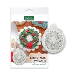 Silicon Christmas Mould - Decorated Wreath, Ø 7.5 cm - Img 1