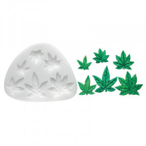 Silicon mould Cannabis / Marijuana leaves, 4.5 x 4 cm (SLK141) - Img 1