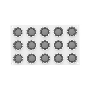 Silicon mould Charlotte 30 Ø 4.5 x H 2.5 cm, 15 cavities x 30 ml - Img 2