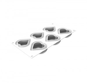 Silicon mould Heart 7.8 x 7 x H 3 cm, 6 cavities x 85 ml + cutter - Img 6