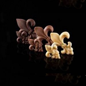 Silicon mould Lily Florentine / Fleur de Lis, Ø 5.6 and 3.5 cm, 4 Subjects - Img 1