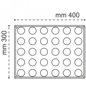 Silicon Planet mould, Mignon Ø 3.8 x h 2 cm, 18 ml, 30 cavities - Img 2
