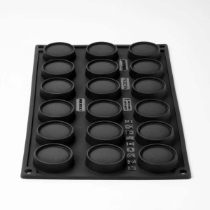 Silicone Macaroon mould kit 2 x 18 cavities, Ø 4 x H 2.5 cm, 30 ml - Img 4