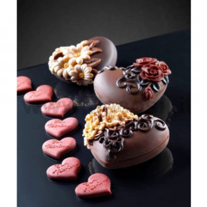 Silicone Mould 3D Heart with Roses Box, 9.3 x 8 x H 3.6 cm - Img 2