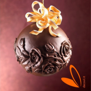 Silicone Mould Ball Decorated with Roses, Ø 13 cm - Img 1