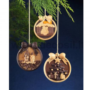 Silicone mould Decoration of the Nativity of Christ, Ø 11 x H 1.2 cm - Img 3