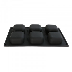 Silicone square mould 6.4 x 6.4 x H 3.4 cm, 6 cavities, 115 ml - Img 2