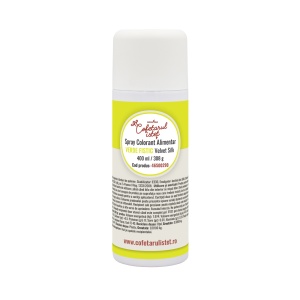 SPRAY VELVET Silk – Хранителен оцветител, цвят „Фисташко зелено“ (Pantone 388 C), 400 мл