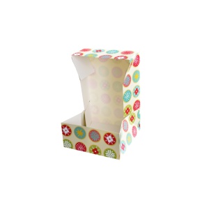 Square Desert Box, Cardboard Kaleidoscope Design 18 x 18 x H 8 cm - Img 3